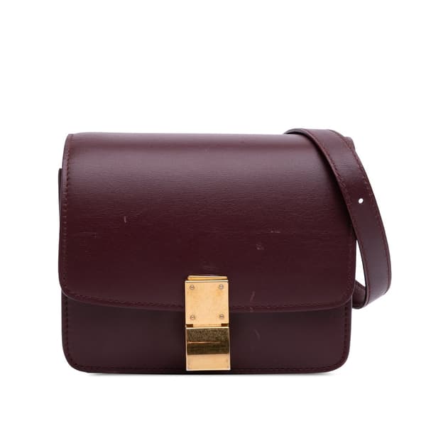 Pre-owned Celine Small Calfskin Classic Box Red