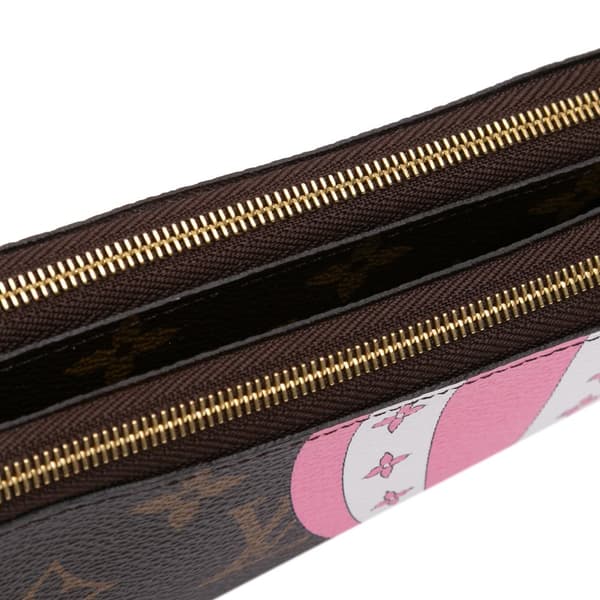 Pre-owned Louis Vuitton Monogram Double Zip Pochette Illustre Vivienne Shanghai Brown