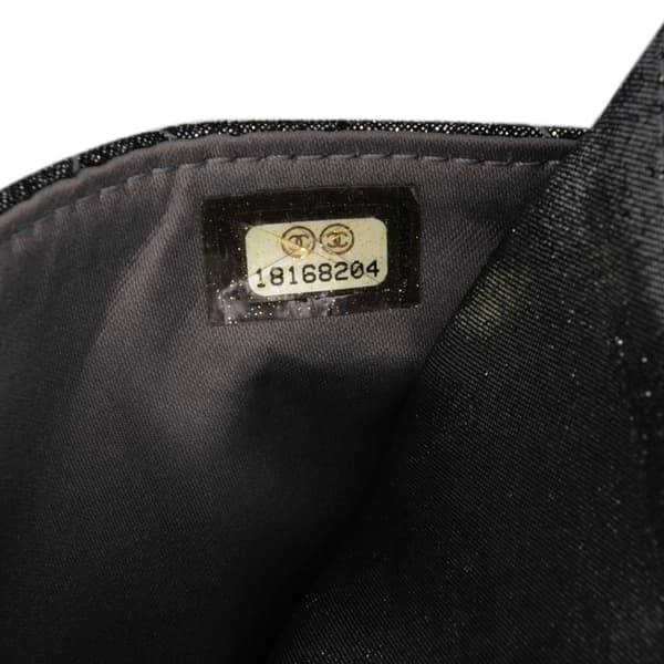 Pre-owned Chanel Quilted Iridescent Lambskin Tartan Button Wallet On Chain Silver