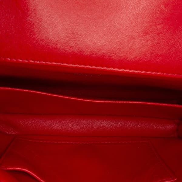 Pre-owned Chanel Extra Mini Rectangular Classic Lambskin Single Flap Red