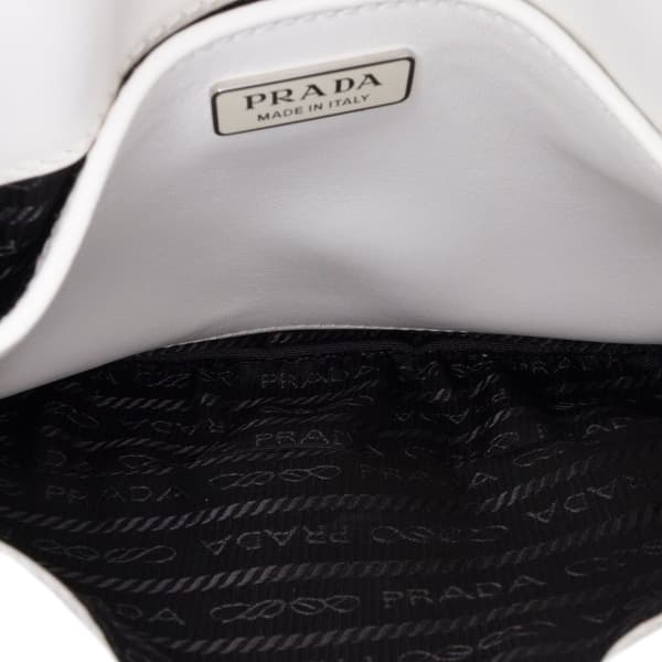 Pre-owned Prada Mini Brushed Leather Cleo Bag White