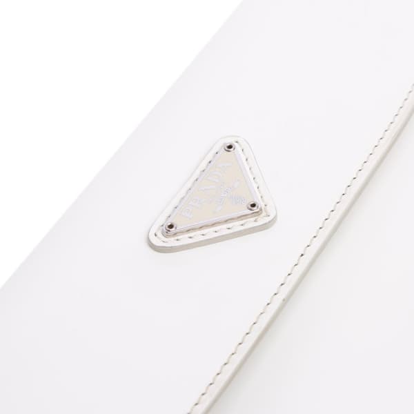 Pre-owned Prada Mini Brushed Leather Cleo Bag White