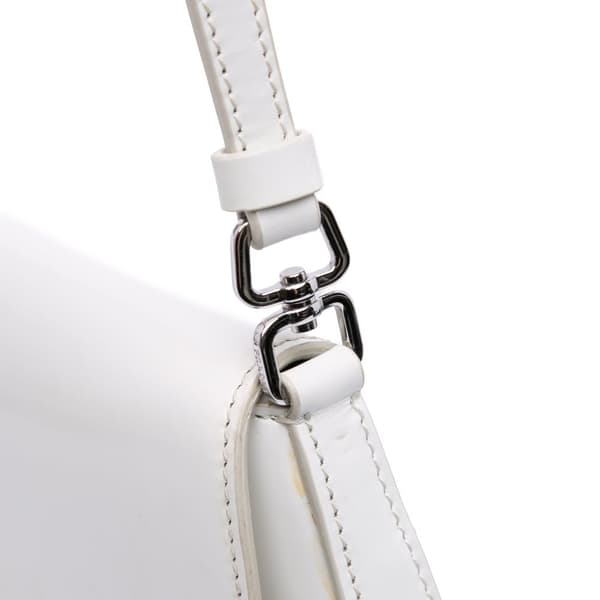 Pre-owned Prada Mini Brushed Leather Cleo Bag White