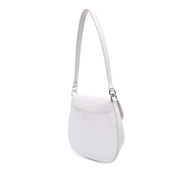 Pre-owned Prada Mini Brushed Leather Cleo Bag White
