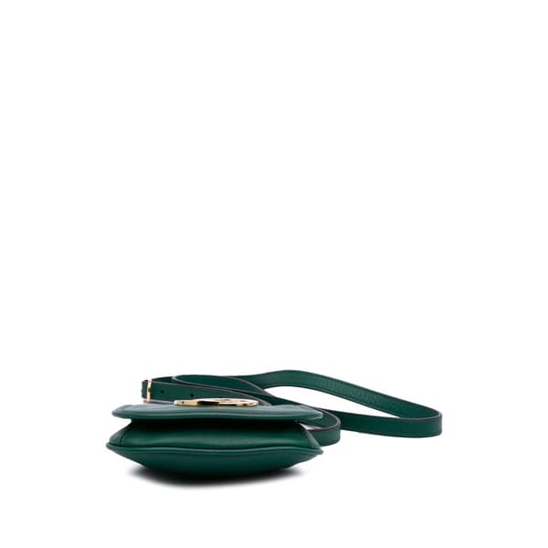 Pre-owned Gucci Textured Calfskin Blondie Card Case on Strap Green