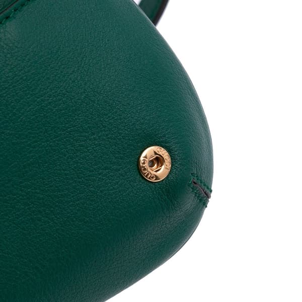 Pre-owned Gucci Textured Calfskin Blondie Card Case on Strap Green