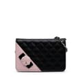 Miniatyrbillede 1 af 10: Pre-owned Chanel Bicolor Quilted Lambskin Camellia Wallet on Chain Black