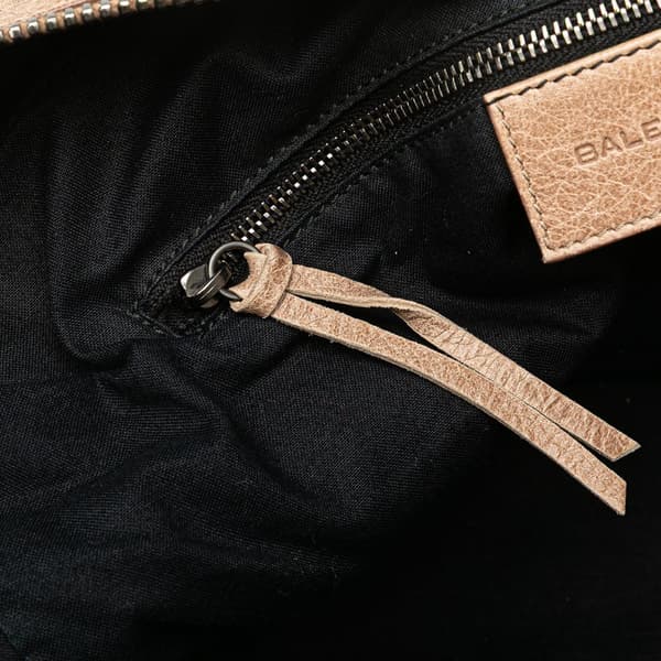 Pre-owned Balenciaga Mini Lambskin Motocross Classic Folder Business Bag Brown