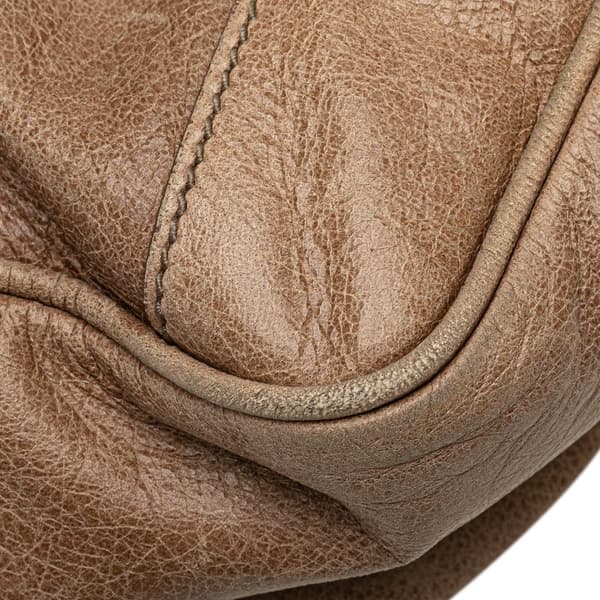 Pre-owned Balenciaga Mini Lambskin Motocross Classic Folder Business Bag Brown