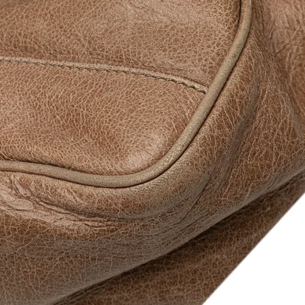 Pre-owned Balenciaga Mini Lambskin Motocross Classic Folder Business Bag Brown