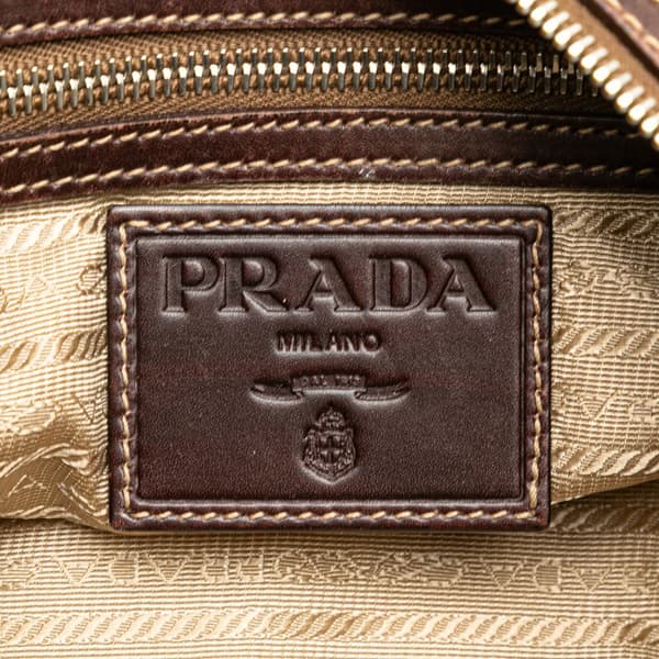 Pre-owned Prada Canvas Canapa Logo Crossbody Brown