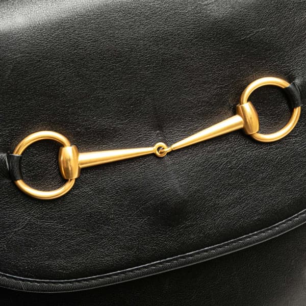 Pre-owned Gucci Leather Horsebit Sling Bag Black