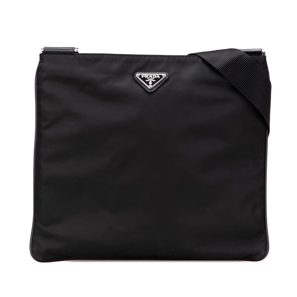 Pre-owned Prada Tessuto Zip Top Crossbody Black