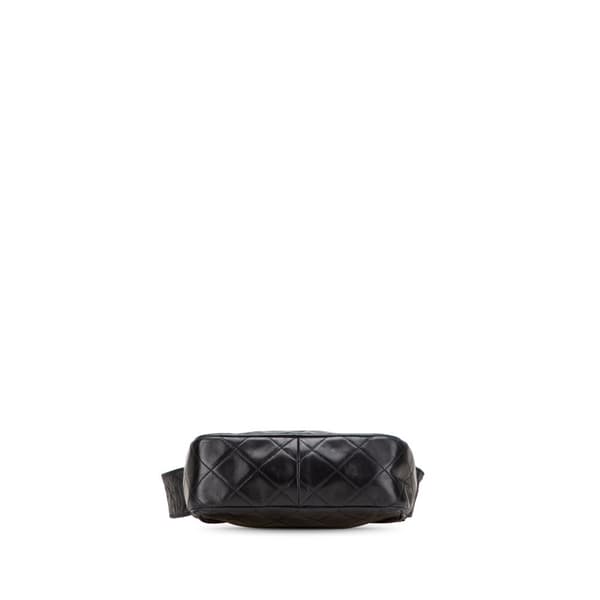 Pre-owned Chanel Mini CC Diamond Quilted Lambskin Tassel Camera Bag Black