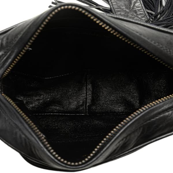 Pre-owned Chanel Mini CC Diamond Quilted Lambskin Tassel Camera Bag Black