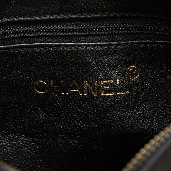 Pre-owned Chanel Mini CC Diamond Quilted Lambskin Tassel Camera Bag Black