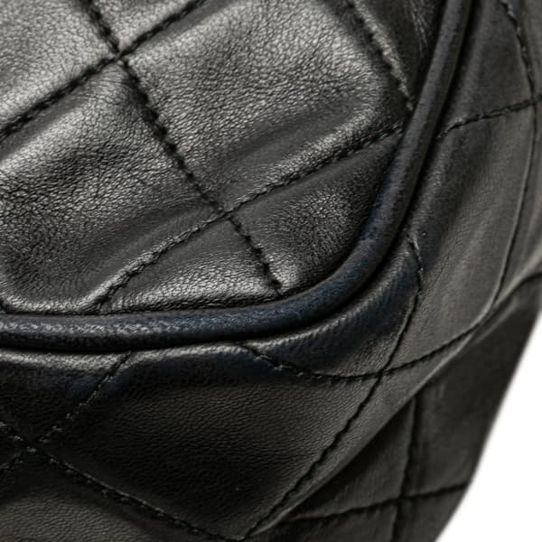 Pre-owned Chanel Mini CC Diamond Quilted Lambskin Tassel Camera Bag Black