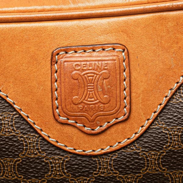 Pre-owned Celine Macadam Coated Canvas Crossbody Brown
