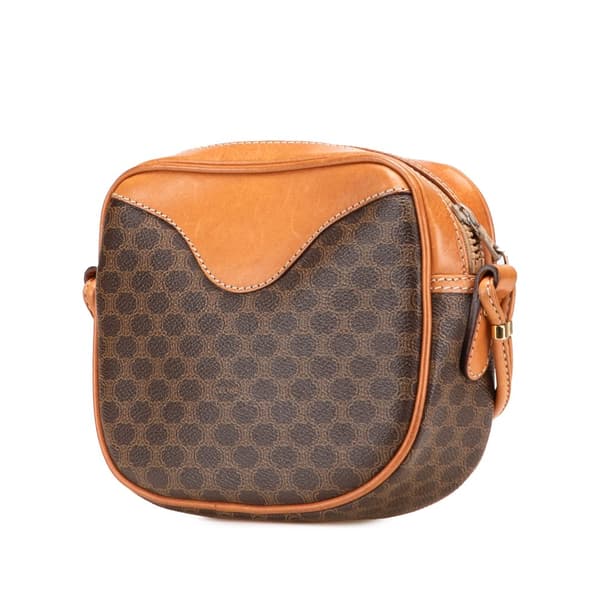 Pre-owned Celine Macadam Coated Canvas Crossbody Brown
