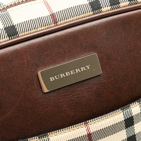 Pre-owned Burberry House Check Canvas Crossbody Brown