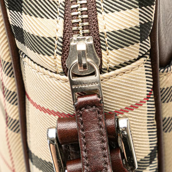 Pre-owned Burberry House Check Canvas Crossbody Brown