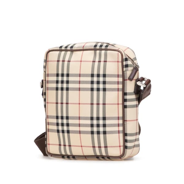 Pre-owned Burberry House Check Canvas Crossbody Brown