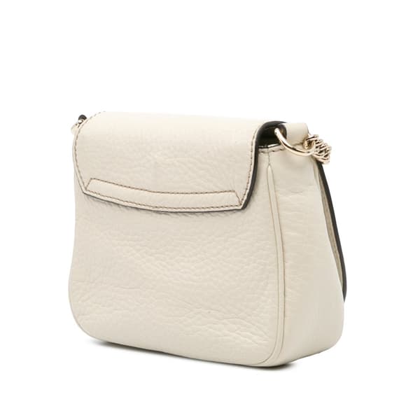 Pre-owned Gucci Small Leather Soho Chain Flap Crossbody White