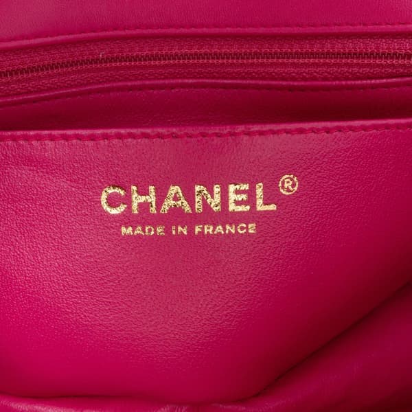 Pre-owned Chanel Mini Rectangular Classic Lambskin Single Flap Pink