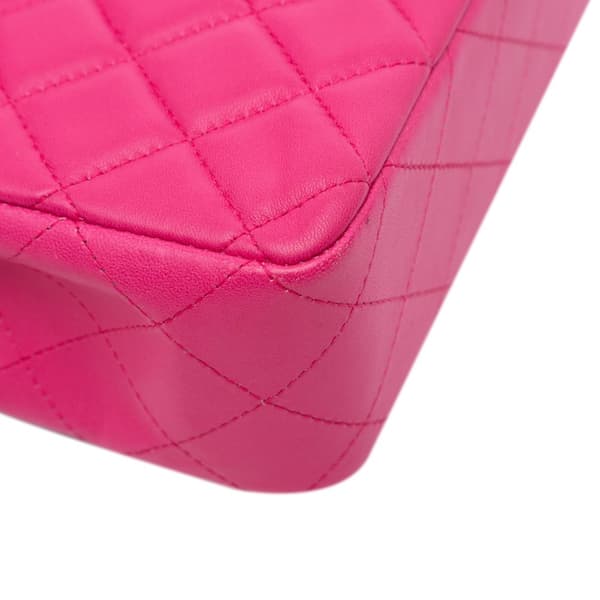 Pre-owned Chanel Mini Rectangular Classic Lambskin Single Flap Pink