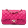 Miniatyrbillede 1 af 10: Pre-owned Chanel Mini Rectangular Classic Lambskin Single Flap Pink