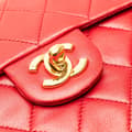 Miniatyrbilde 4 av 10: Pre-owned Chanel Mini Square Classic Lambskin Single Flap Red