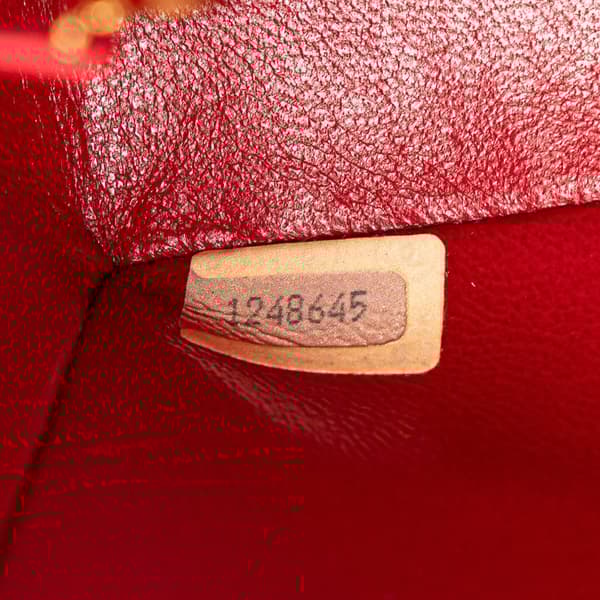 Pre-owned Chanel Mini Square Classic Lambskin Single Flap Red