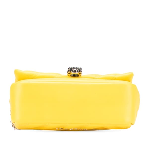 Pre-owned Bvlgari Leather Serpenti Cabochon Chain Crossbody Yellow