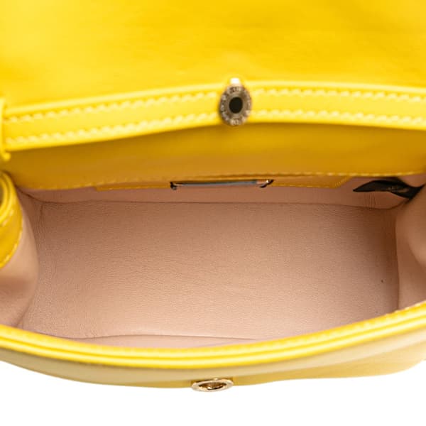 Pre-owned Bvlgari Leather Serpenti Cabochon Chain Crossbody Yellow