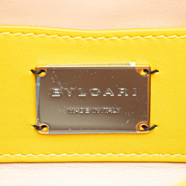Pre-owned Bvlgari Leather Serpenti Cabochon Chain Crossbody Yellow