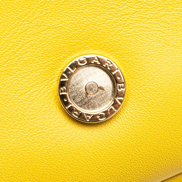 Pre-owned Bvlgari Leather Serpenti Cabochon Chain Crossbody Yellow