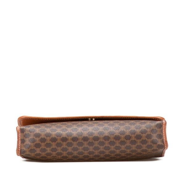 Pre-owned Celine Macadam Coated Canvas Crossbody Brown