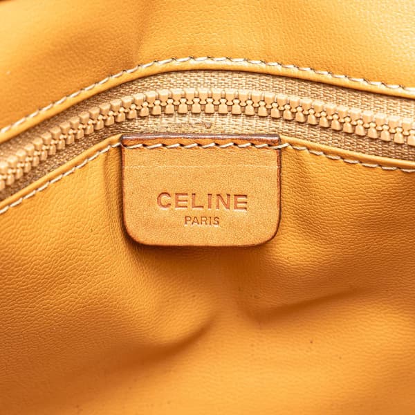 Pre-owned Celine Macadam Coated Canvas Crossbody Brown