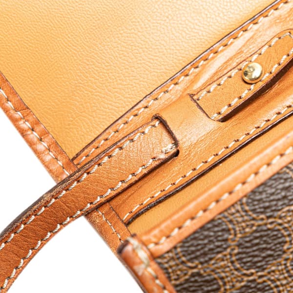 Pre-owned Celine Macadam Coated Canvas Crossbody Brown
