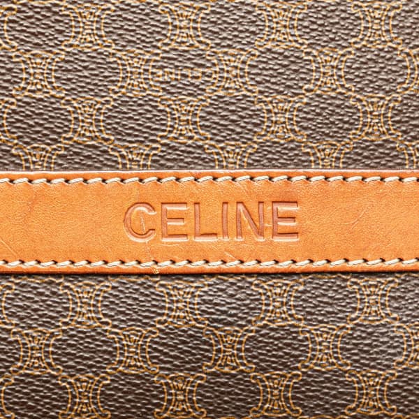 Pre-owned Celine Macadam Coated Canvas Crossbody Brown