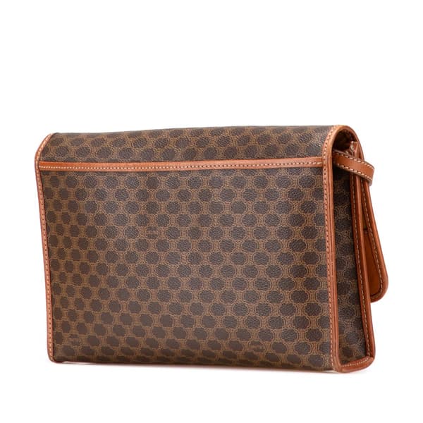 Pre-owned Celine Macadam Coated Canvas Crossbody Brown