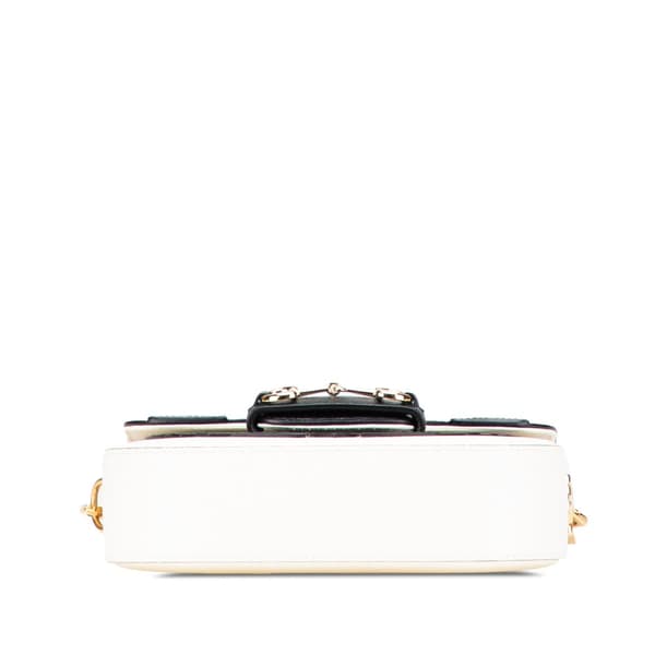 Pre-owned Gucci Adidas Leather Horsebit 1955 Crossbody White