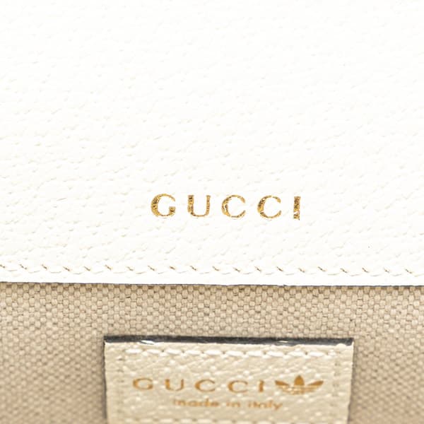 Pre-owned Gucci Adidas Leather Horsebit 1955 Crossbody White
