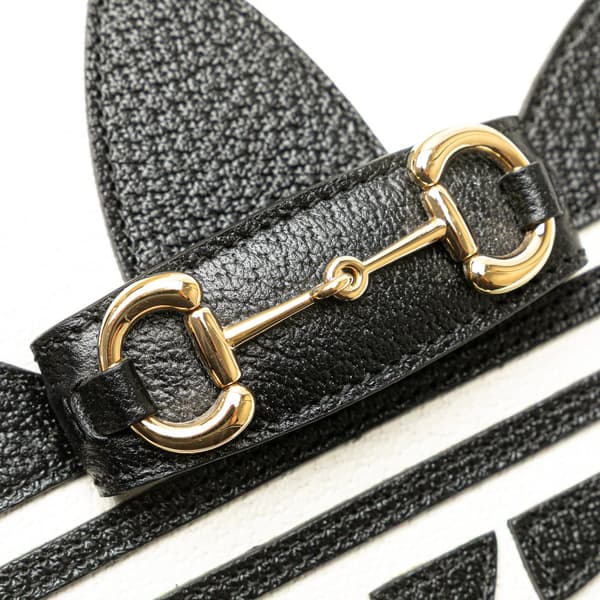 Pre-owned Gucci Adidas Leather Horsebit 1955 Crossbody White