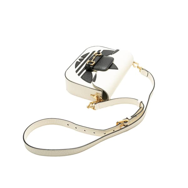 Pre-owned Gucci Adidas Leather Horsebit 1955 Crossbody White