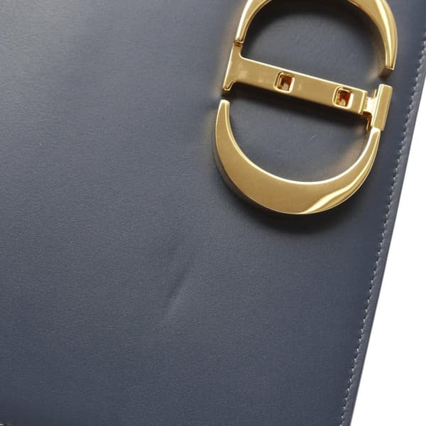 Pre-owned Dior Leather 30 Montaigne Flap Blue