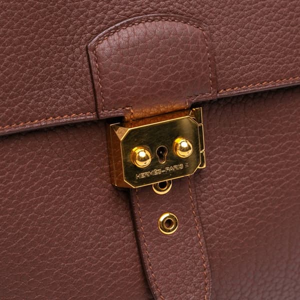 Pre-owned Hermès Togo Sac a Depeches 41 Brown
