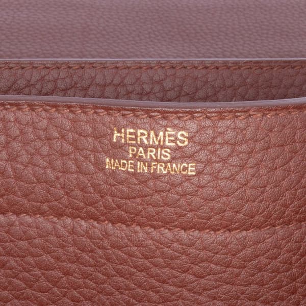 Pre-owned Hermès Togo Sac a Depeches 41 Brown