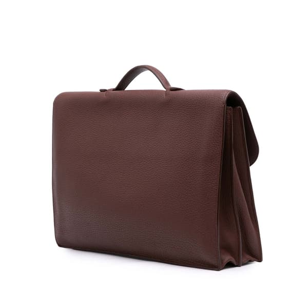 Pre-owned Hermès Togo Sac a Depeches 41 Brown