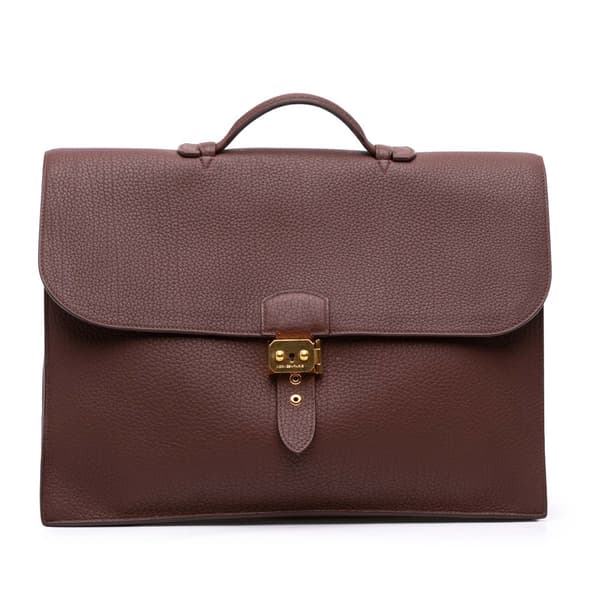 Pre-owned Hermès Togo Sac a Depeches 41 Brown